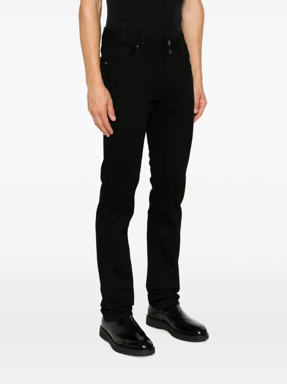 Jacob Cohën Skinny jeans met logopatch Zwart