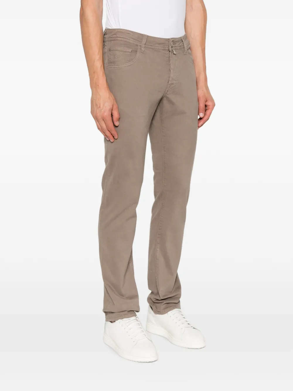 Jacob Cohën Nick straight broek met logo-patch Bruin