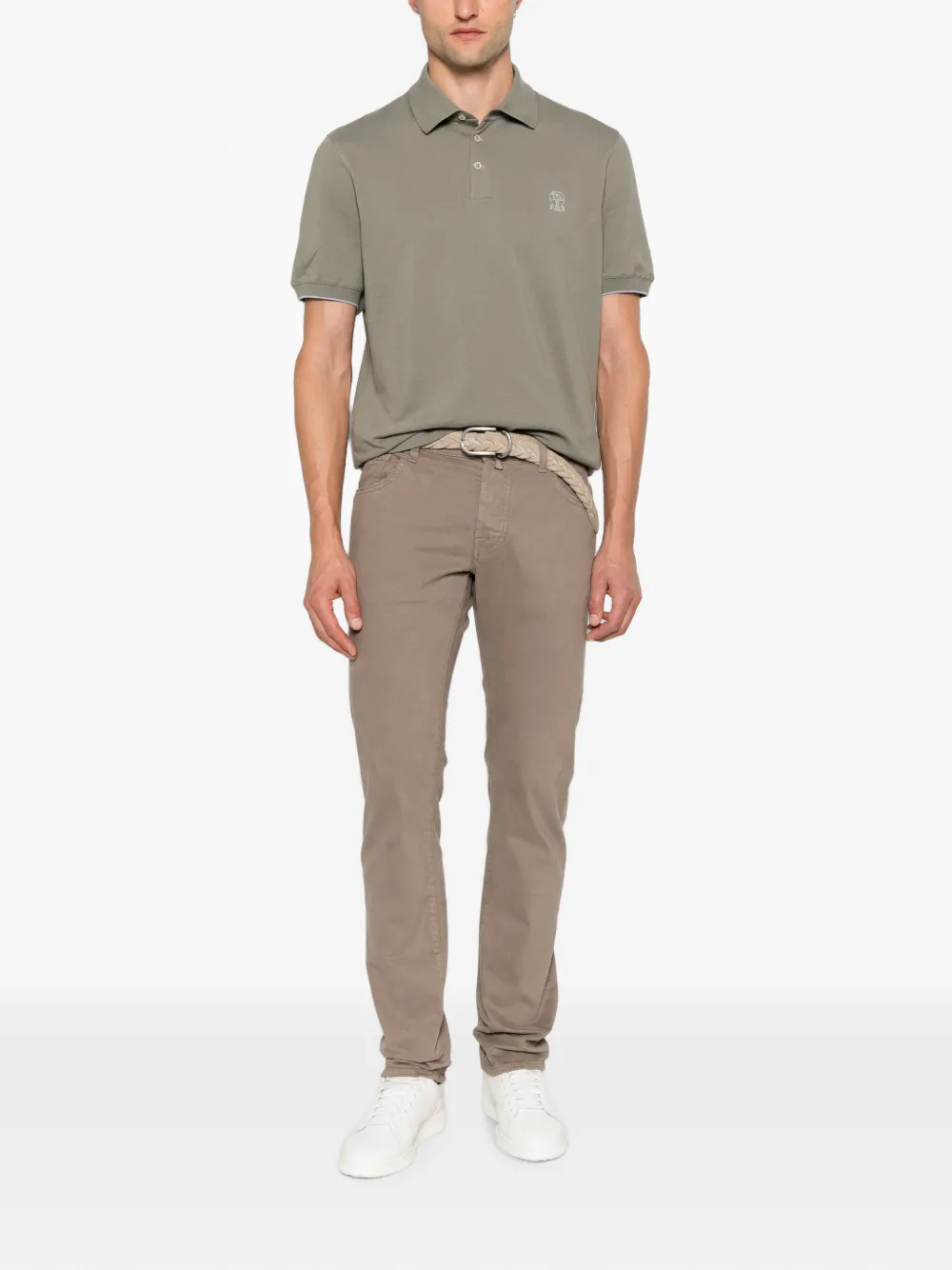 Jacob Cohën Nick straight broek met logo-patch Bruin