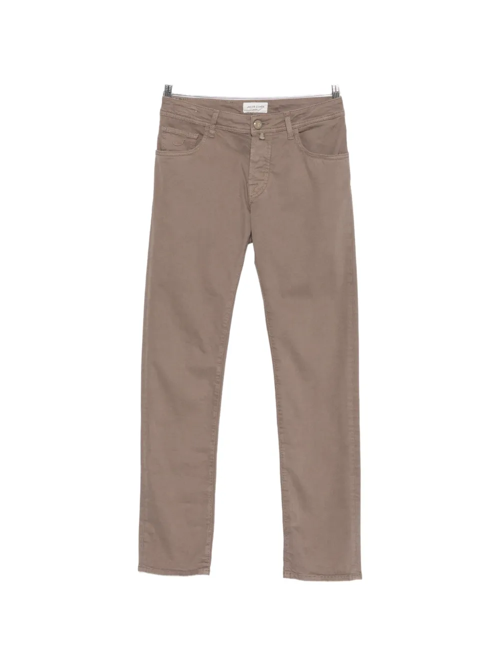 Jacob Cohën Nick logo-patch straight-leg trousers - Braun