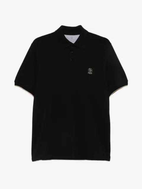 Brunello Cucinelli logo-embroidered short-sleeve cotton polo shirt