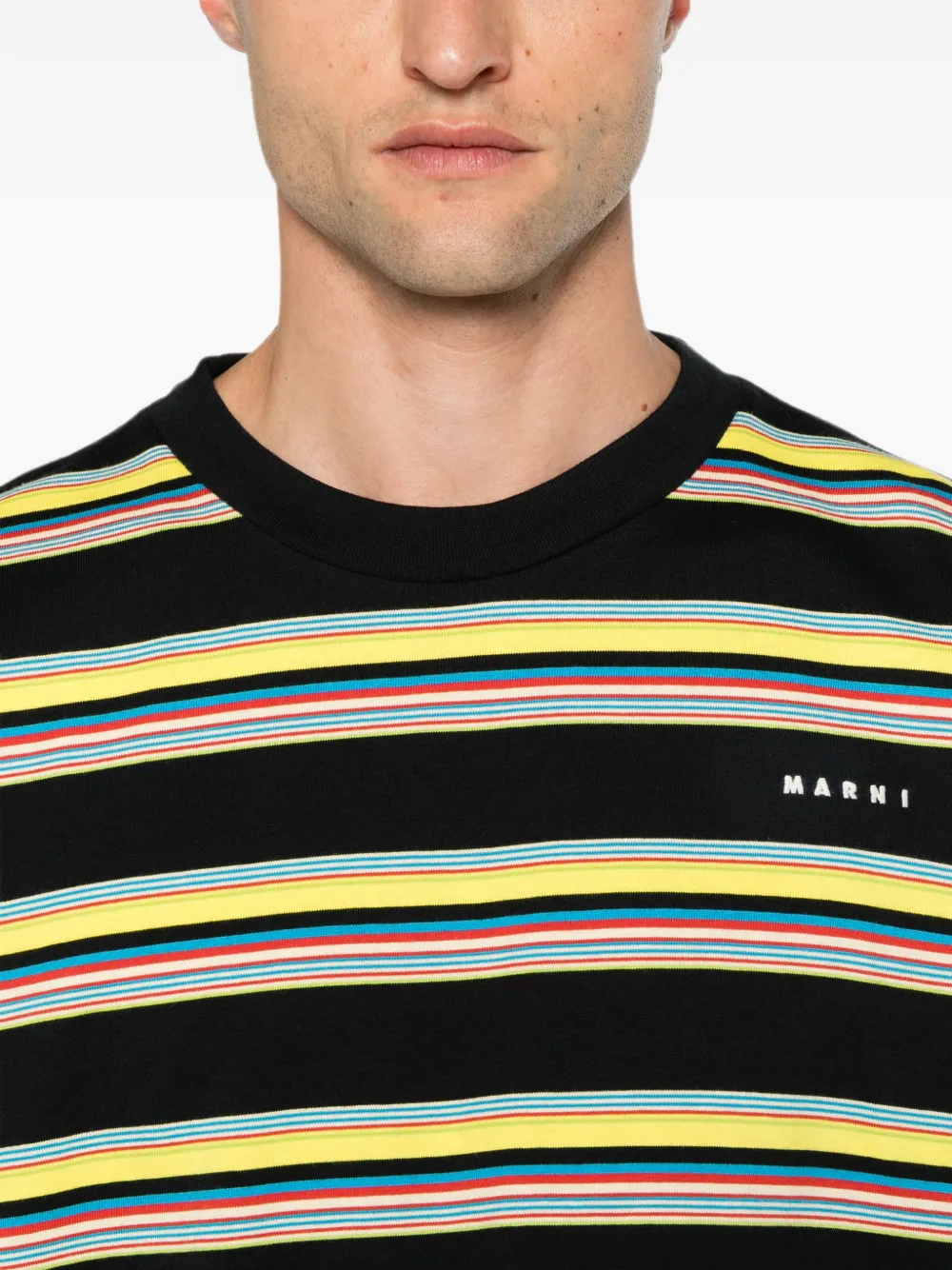 Marni Katoenen T-shirt met logoprint Zwart