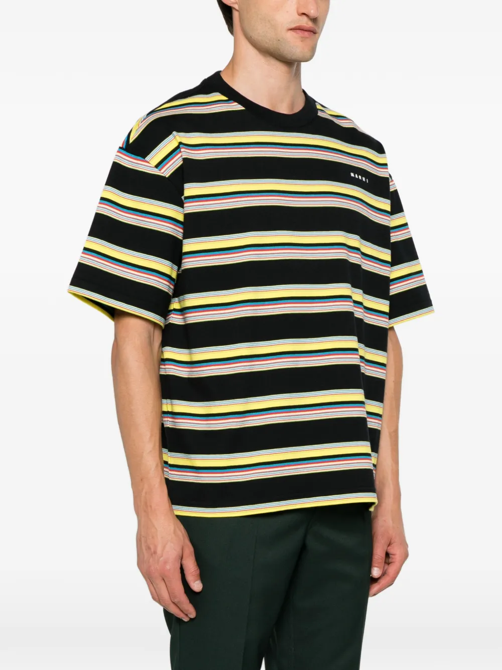 Marni Katoenen T-shirt met logoprint Zwart