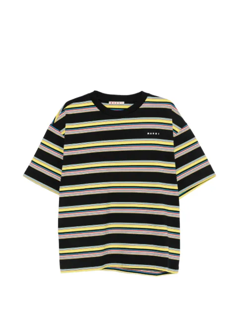 Marni striped logo-print cotton T-shirt