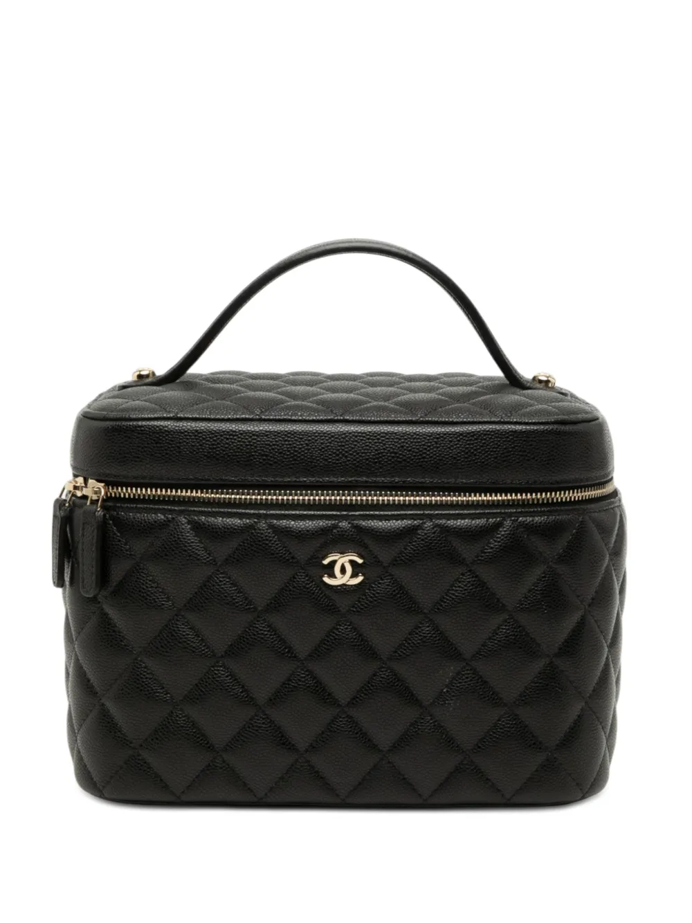 CHANEL Pre-Owned Trousse CC media in pelle Caviar trapuntata 2021-2026 - Nero