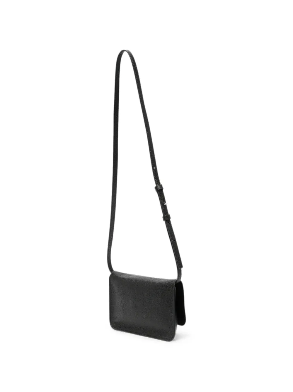 Marni Leren messengertas met logo-patroon Zwart