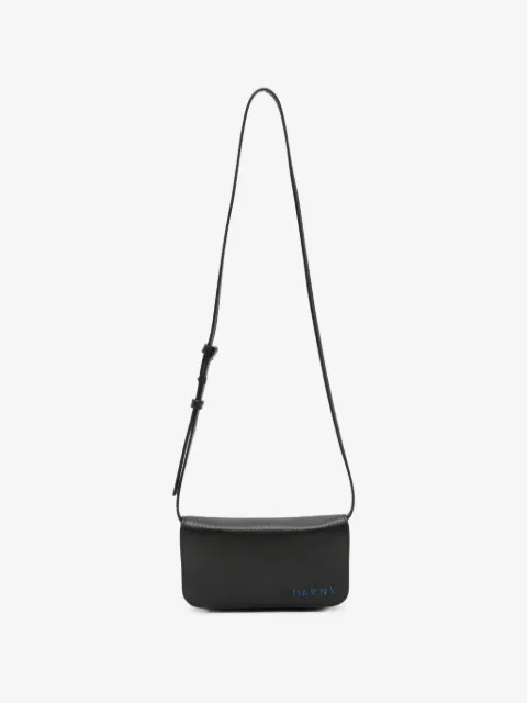 Marni logo-motif leather messenger bag