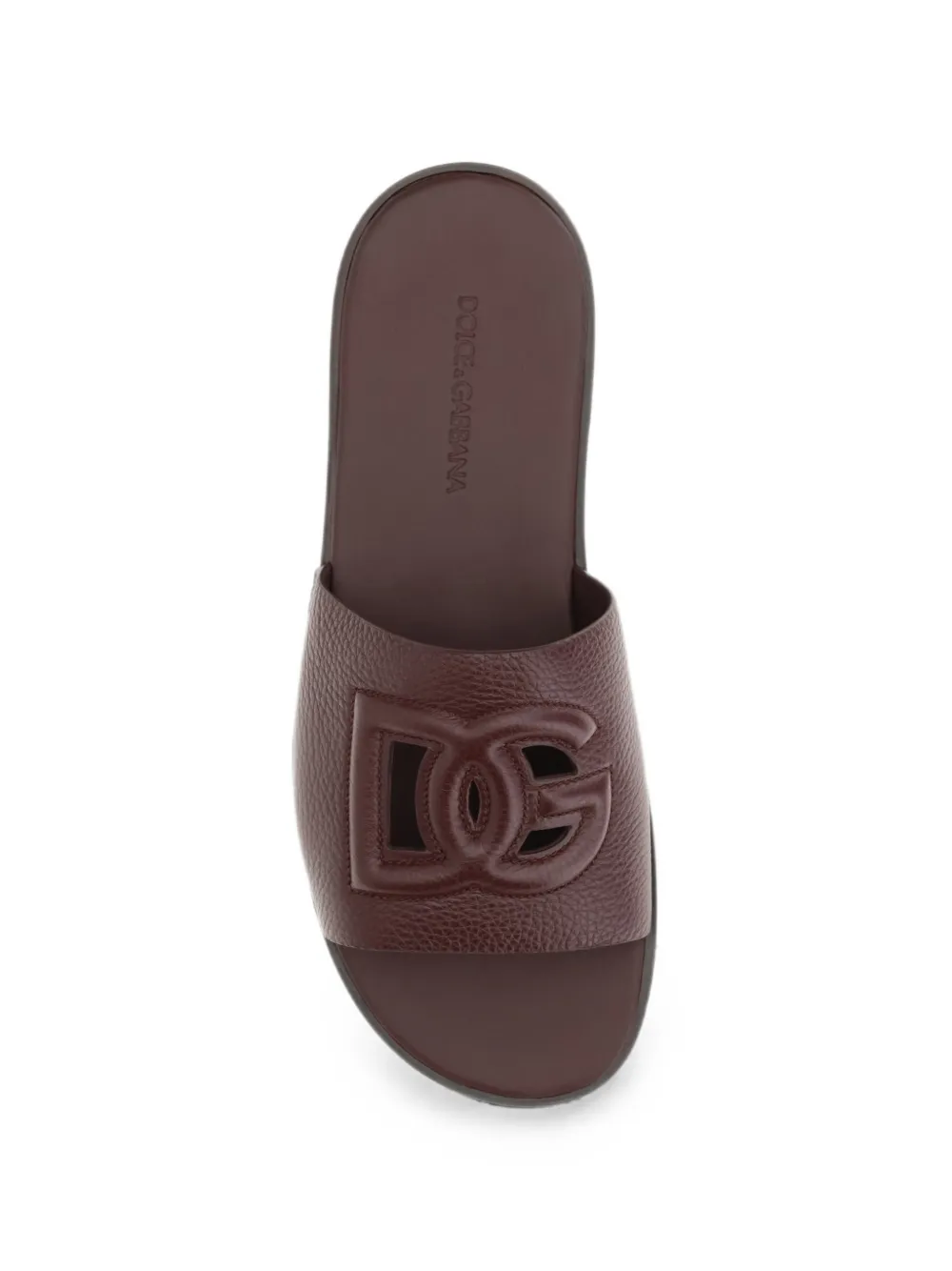 Dolce & Gabbana DG-Logo leather sandals Bruin