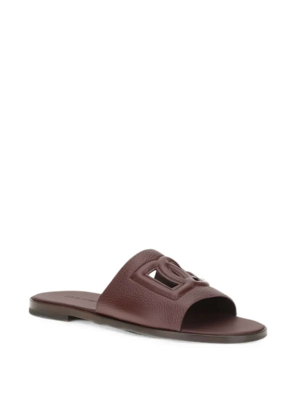 Dolce & Gabbana DG-Logo leather sandals Bruin