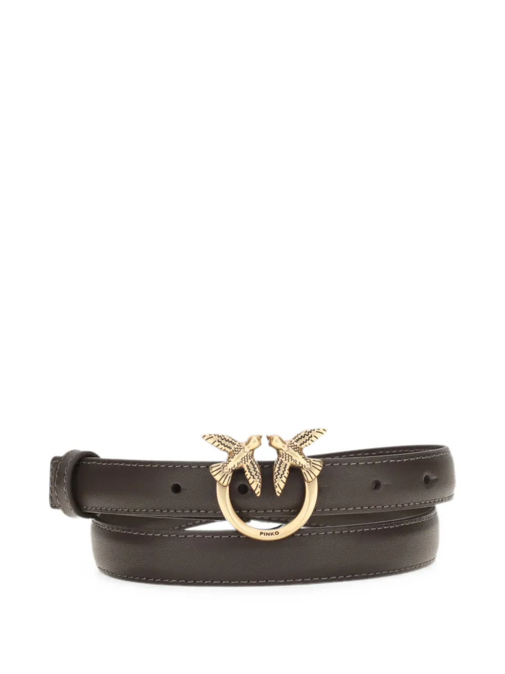 PINKO Love Birds leren riem Bruin