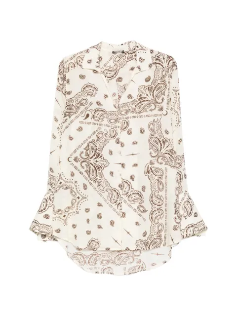 VENUJA paisley-print button-up shirt cover-up