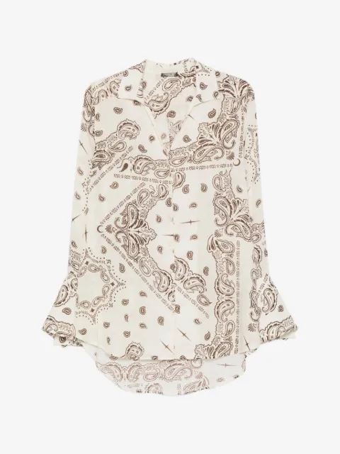 VENUJA paisley-print button-up shirt cover-up