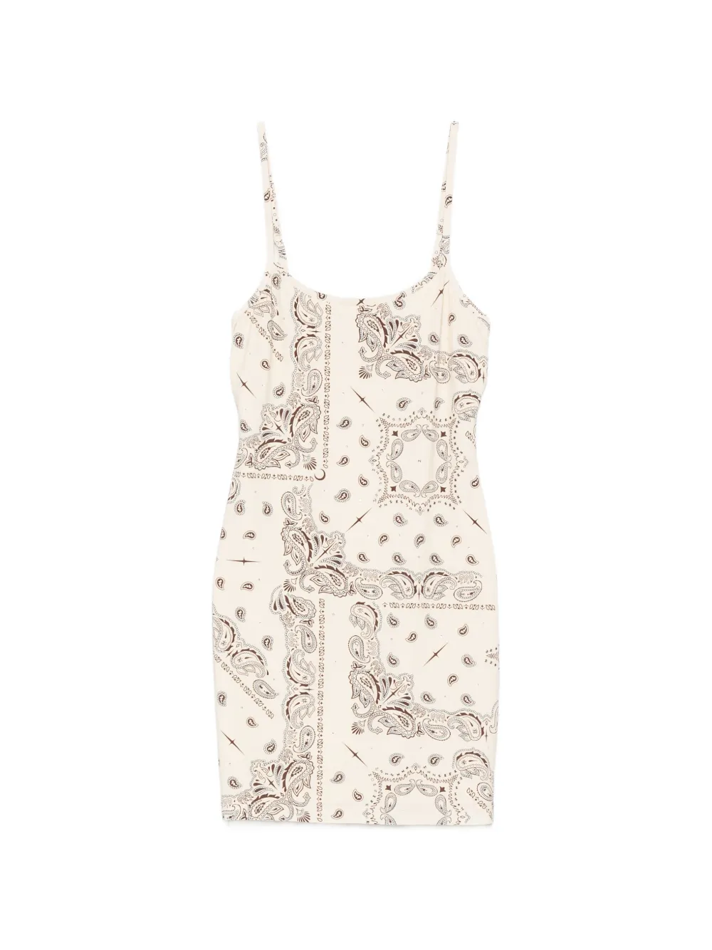 VENUJA paisley-print rhinestone-embellished mini dress - Toni neutri