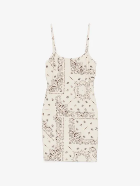 VENUJA paisley-print rhinestone-embellished mini dress