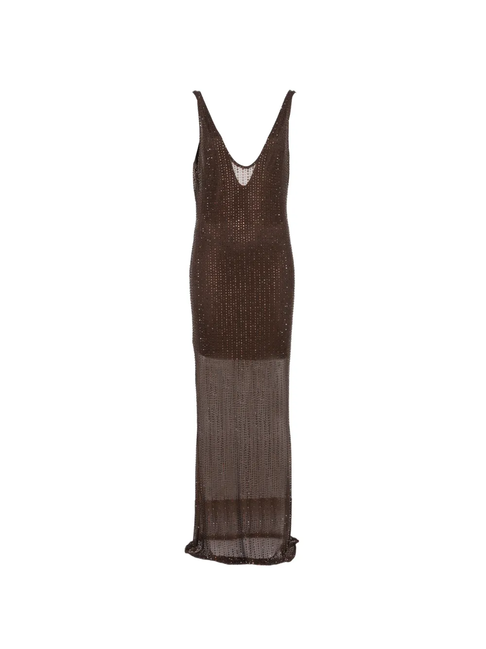 VENUJA sequin-embellished scoop-neck maxi dress - Brown