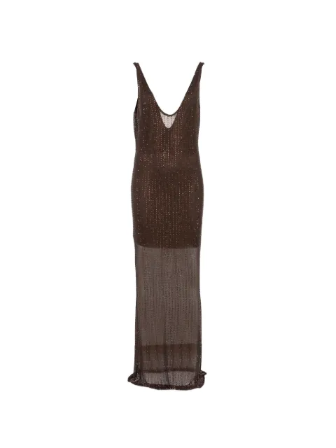 VENUJA vestido largo con cuello redondo y lentejuelas