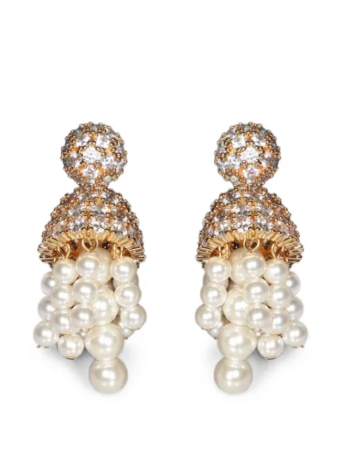 Self-Portrait crystal-embellished earrings