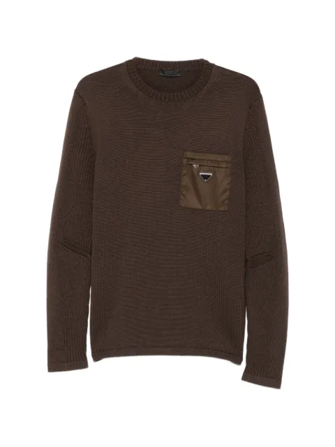 Prada logo-plaque chest-pocket sweater