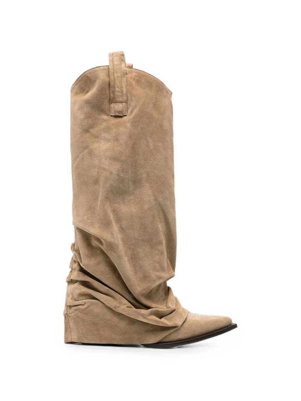 R13 embroidered boots Beige