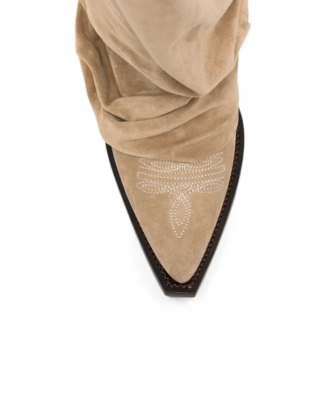 R13 embroidered boots Beige