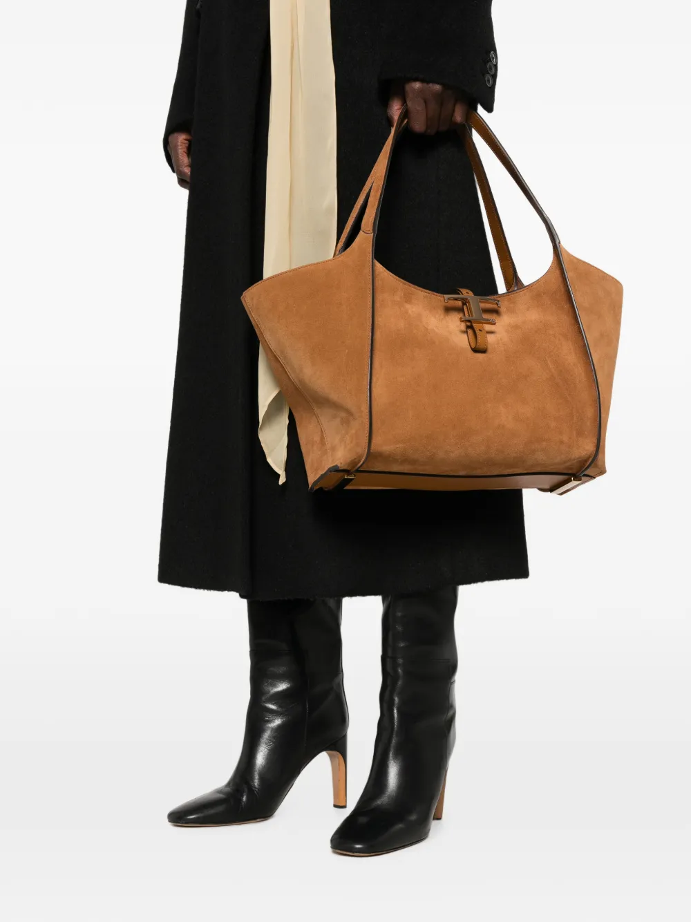 Tod's T Timeless suède shopper Bruin