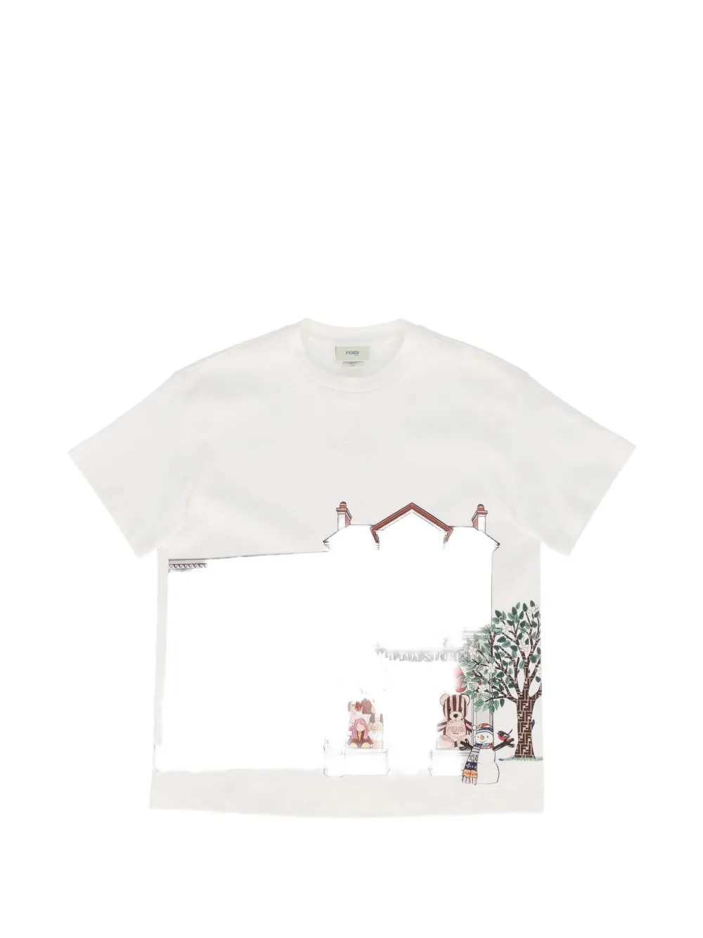 Fendi Kids graphic-print cotton T-shirt - Bianco