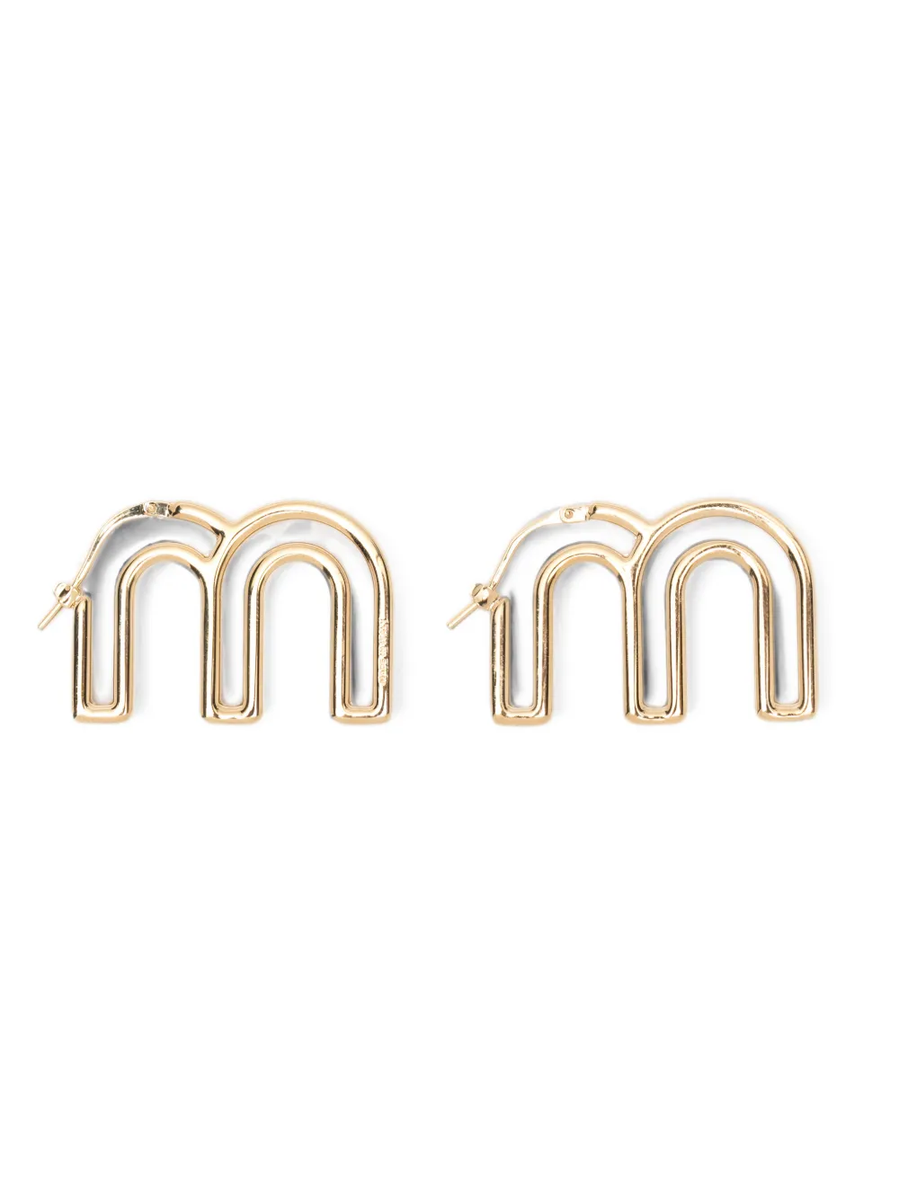 Miu Miu logo-lettering earrings - Oro