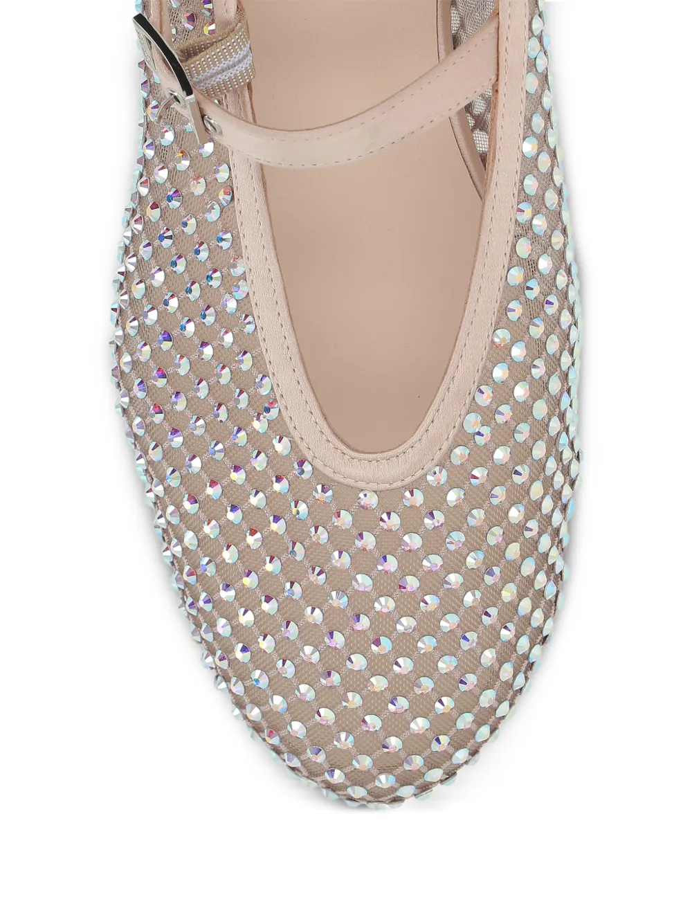 Le Silla crystal-embellished buckle-fastening ballet flats Beige