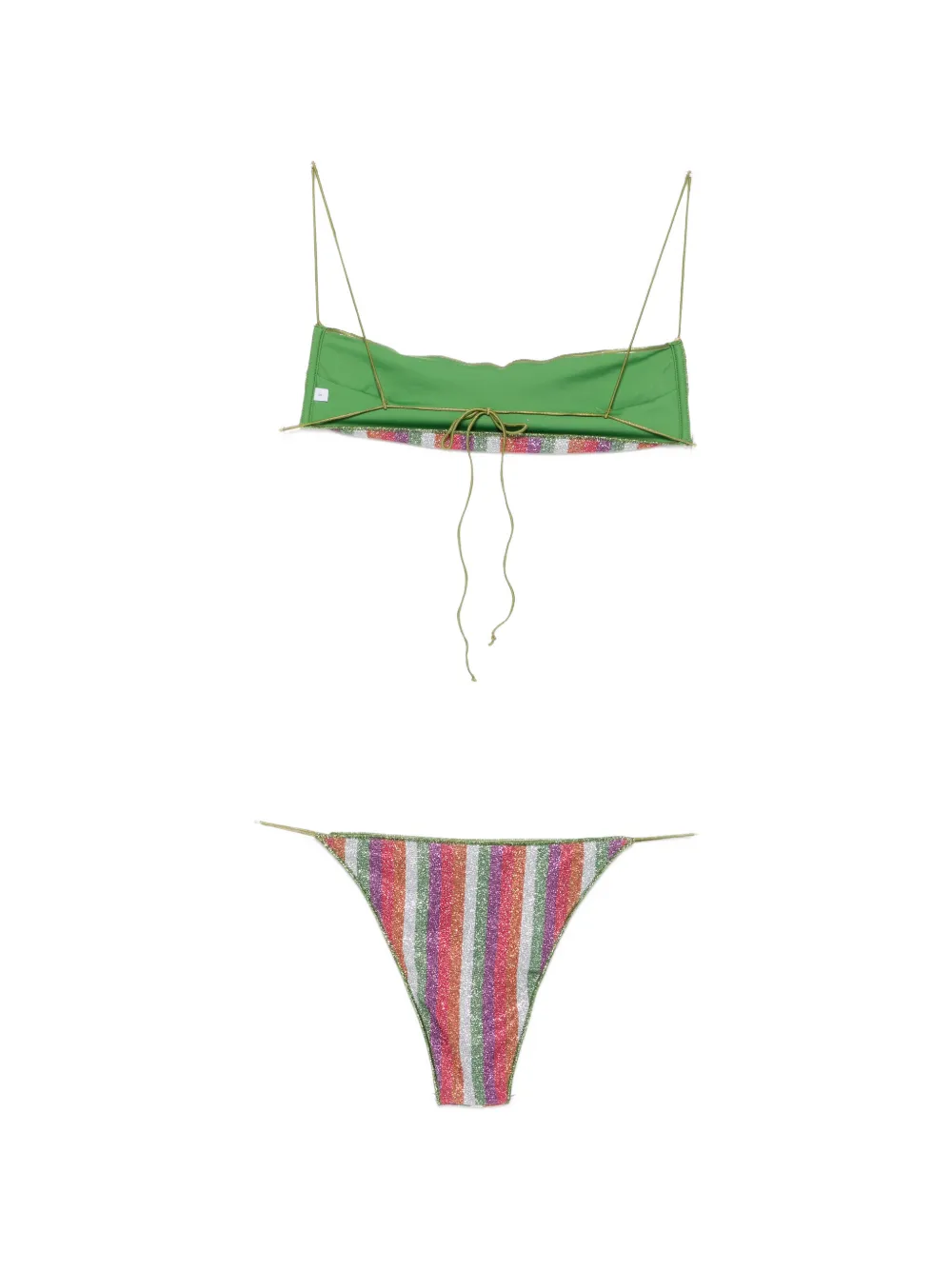 Oseree Striped Glitter-effect Bikini In Multi