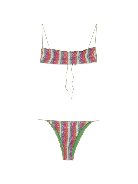 Oséree striped glitter-effect bikini