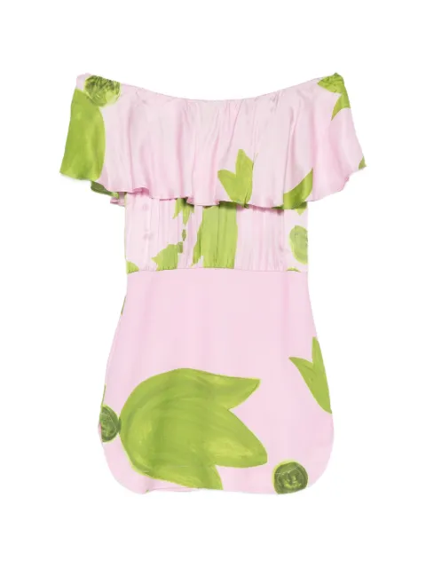Themis Z vestido corto Eudora con hombros descubiertos y volantes