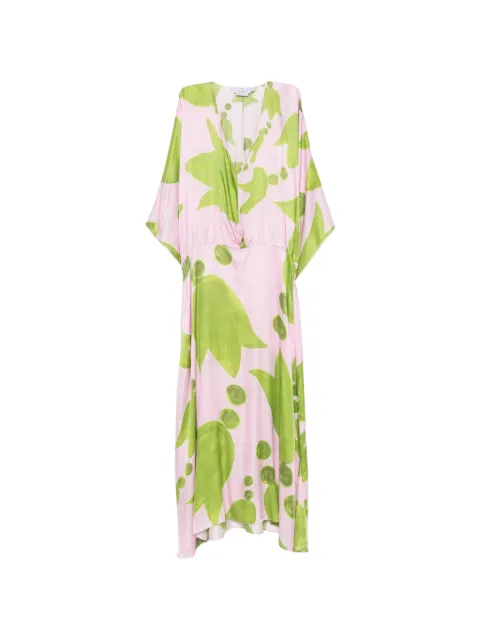 Themis Z robe longue à imprimé abstrait Eudora à col v