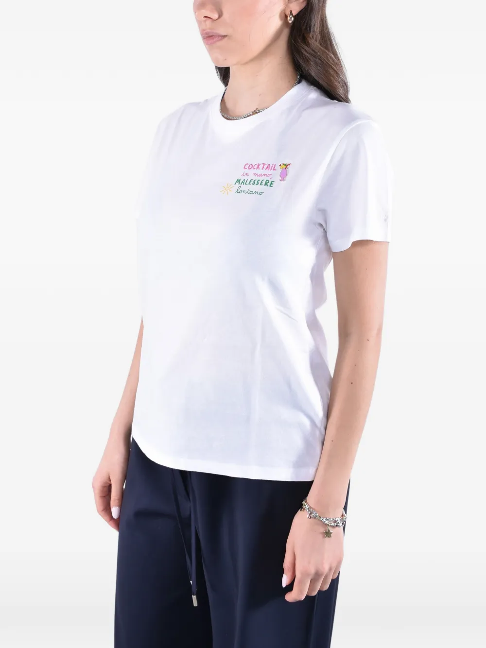 MC2 Saint Barth T-shirt met geborduurd logo Wit