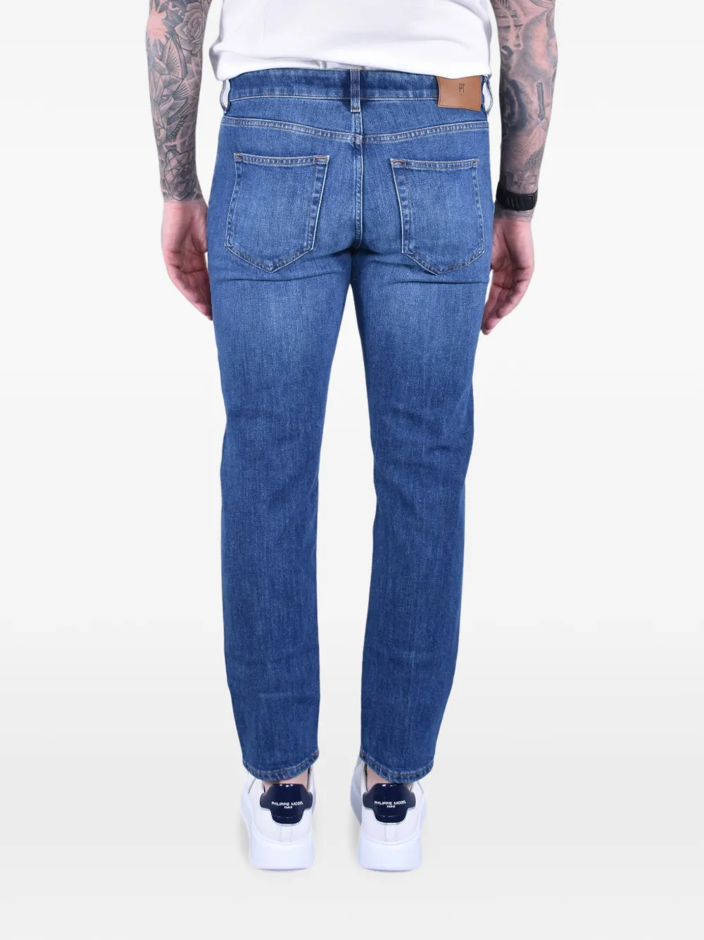 PT Torino Indie jeans met riemlussen Blauw