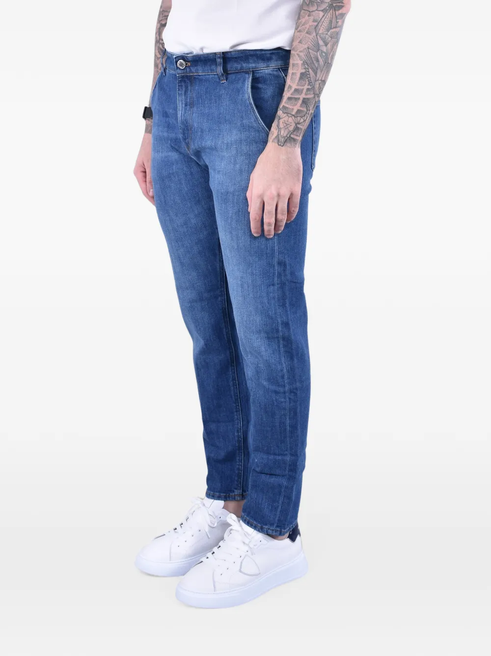 PT Torino Indie jeans met riemlussen Blauw