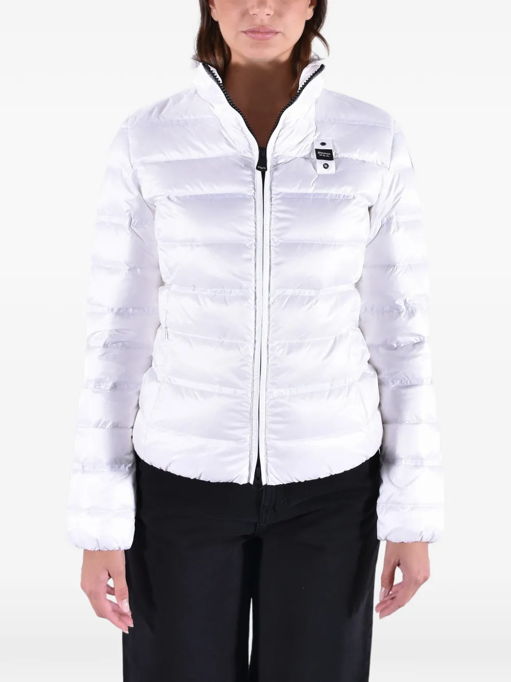 Blauer Georgia quilted jacket - Weiß