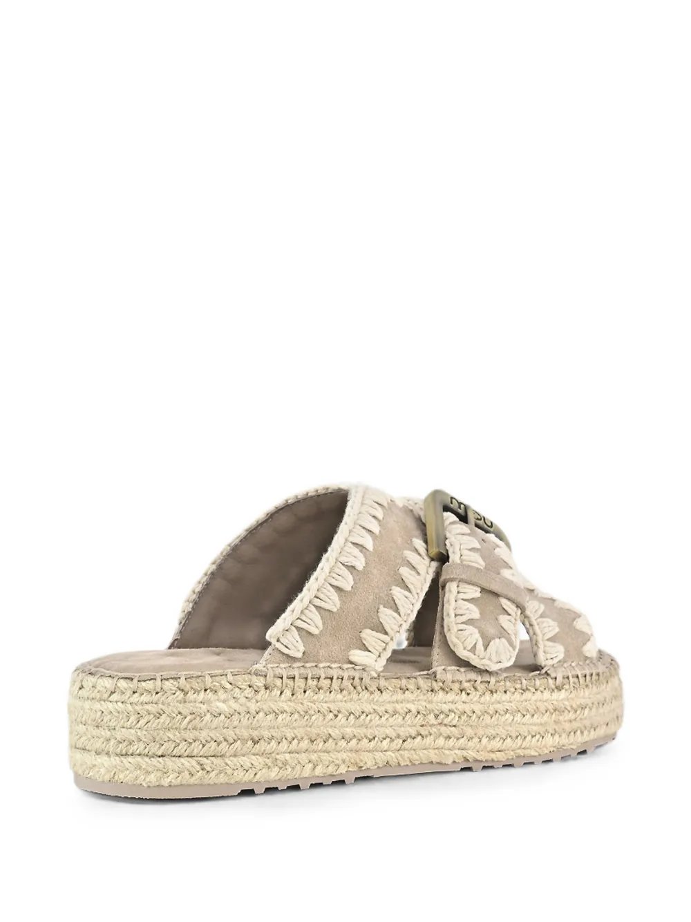 Mou Sandalen met gehaakte stiksels en gesp Beige