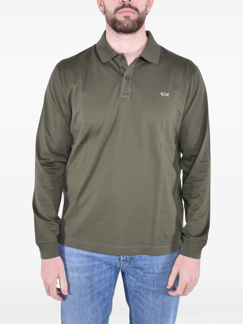 Paul & Shark long-sleeve logo-patch polo shirt - Grün