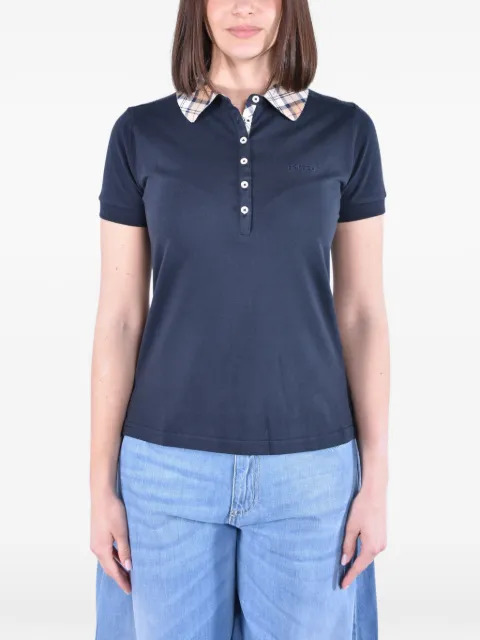 Barbour tartan-collar piqué polo shirt