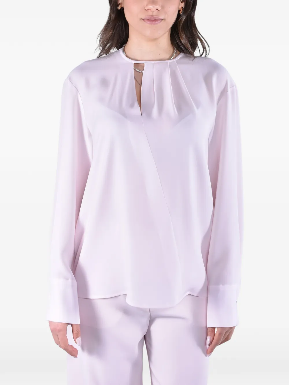 Max Mara pleated cut-out blouse - Rosa