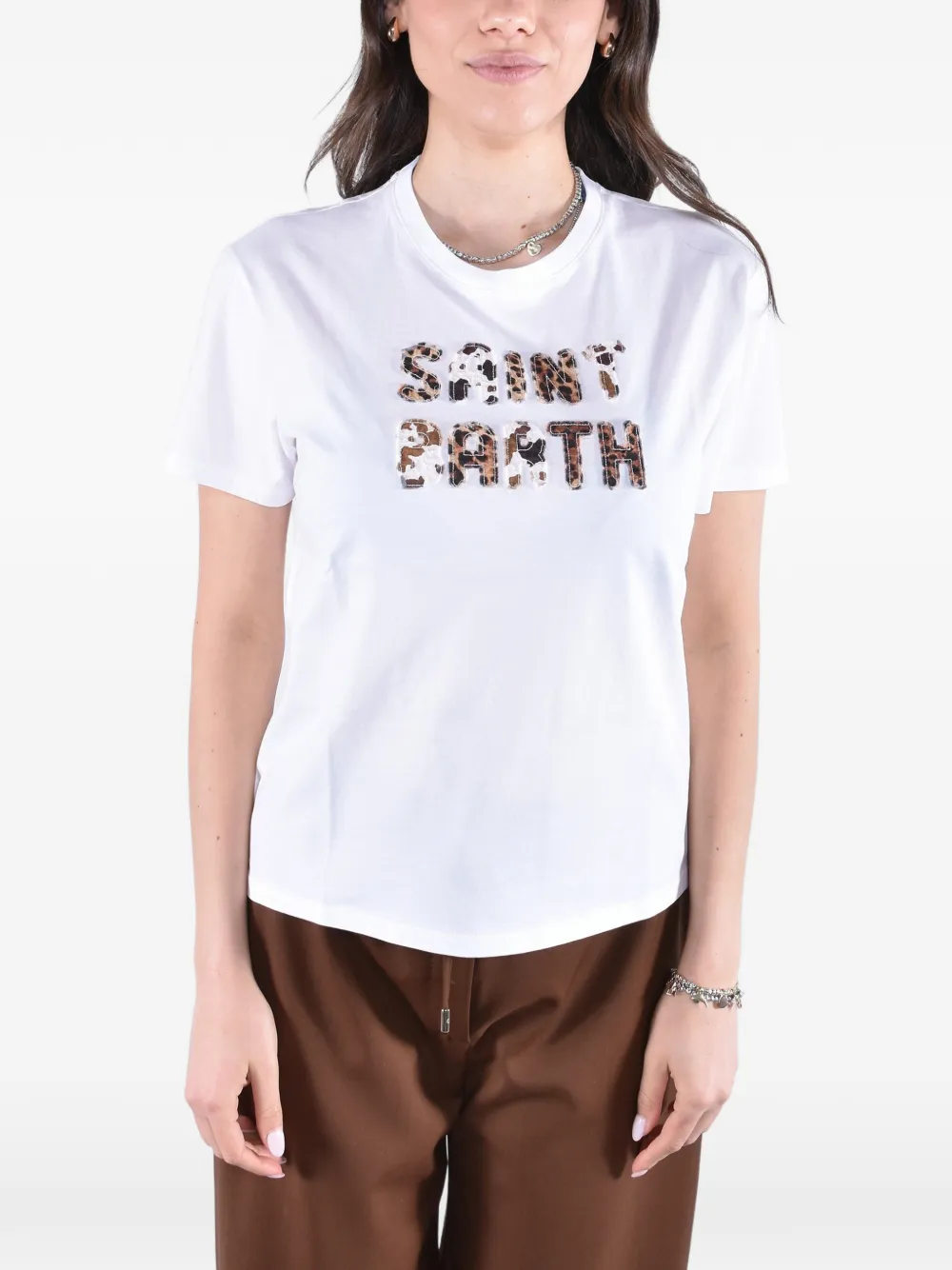 Mc2 Saint Barth Emilie Animal-print T-shirt In White