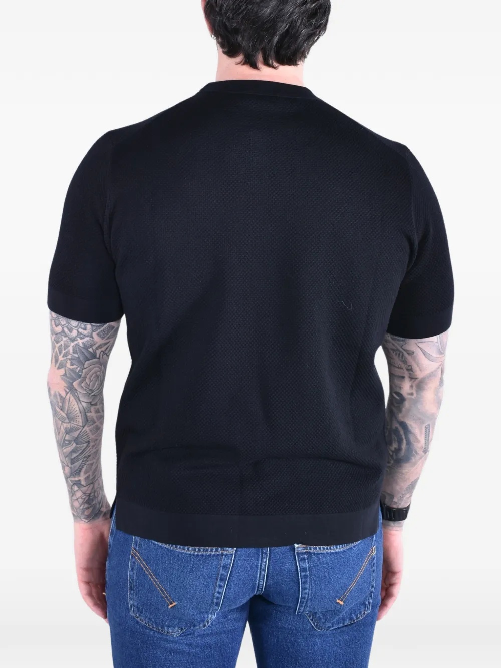 Kangra Katoenen T-shirt met korte mouwen Zwart