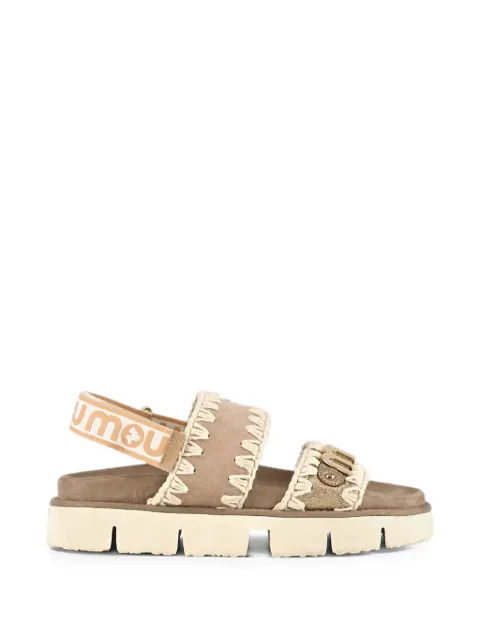 Mou Bio crochet-trim sandals