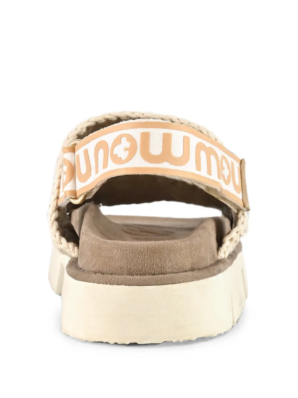 Mou Bio crochet-trim sandals Beige