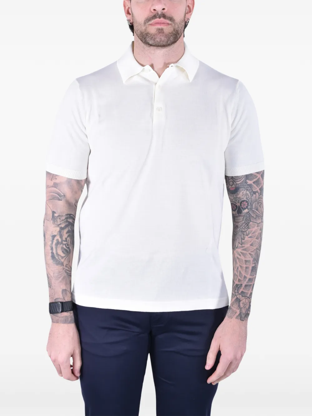 Kangra short-sleeve cotton polo shirt - Toni neutri