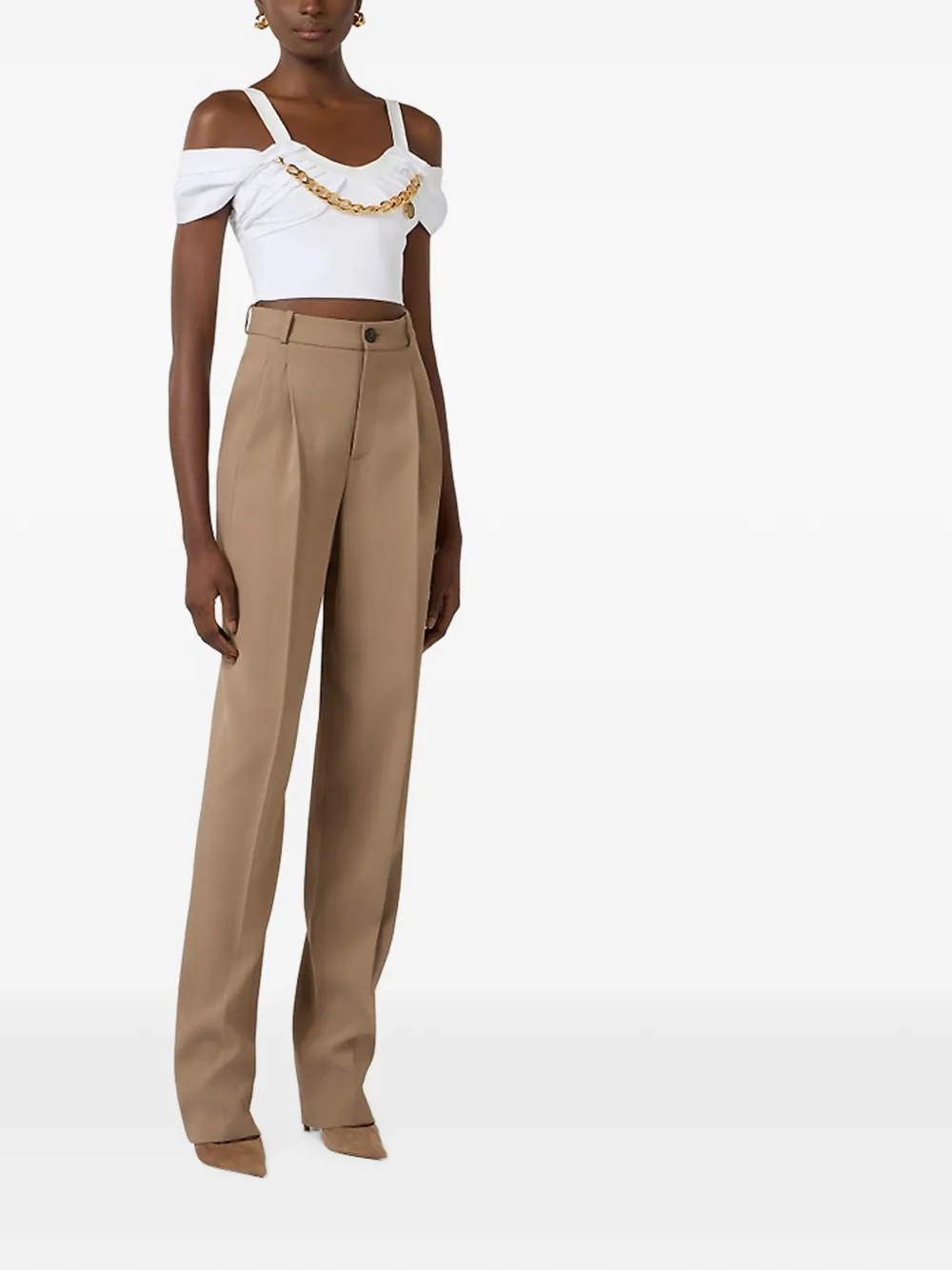 Elisabetta Franchi Plooibroek Bruin