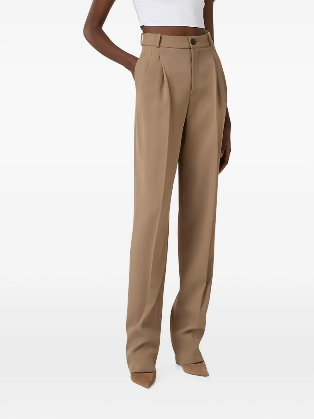 Elisabetta Franchi Plooibroek Bruin
