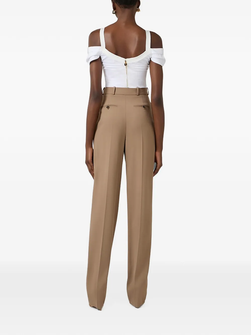Elisabetta Franchi Plooibroek Bruin