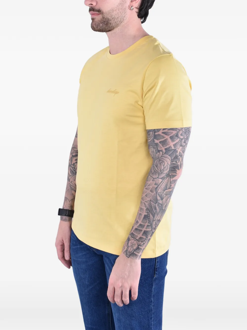 DONDUP T-shirt met geborduurd logo Geel