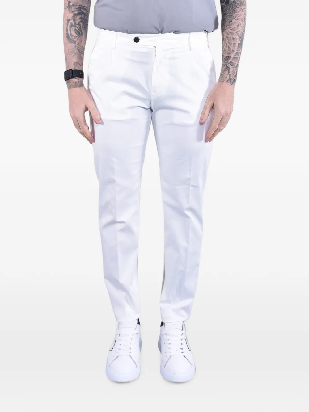 Eleventy belt-loops trousers - Weiß
